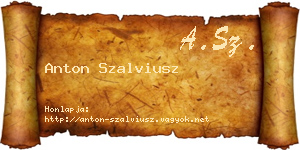 Anton Szalviusz névjegykártya